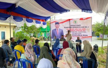 Perkuat Pilar Kebangsaan, Baharuddin Muin Sosialisasikan Sosbang di Desa Pondong